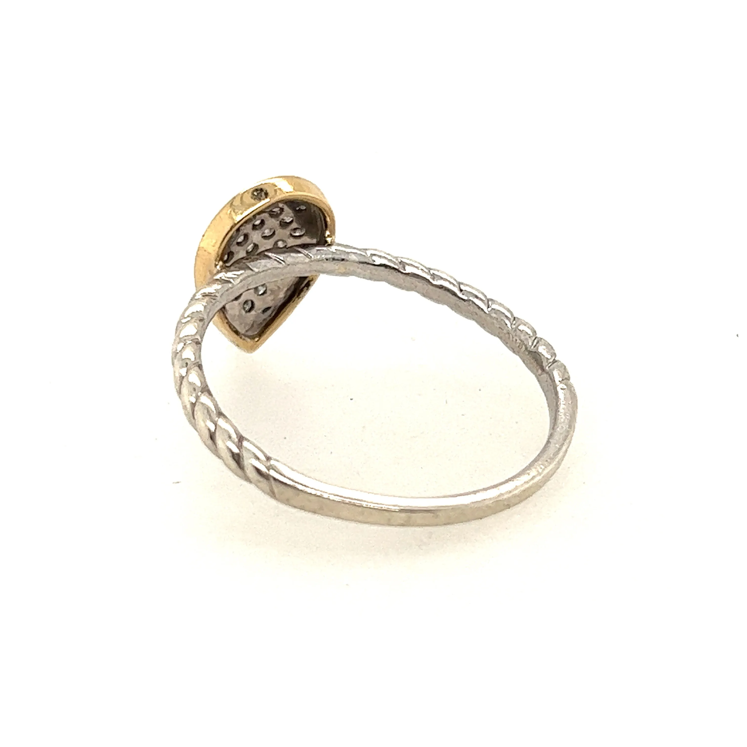 9ct Yellow Gold & 925 Sterling Silver Diamond Ring