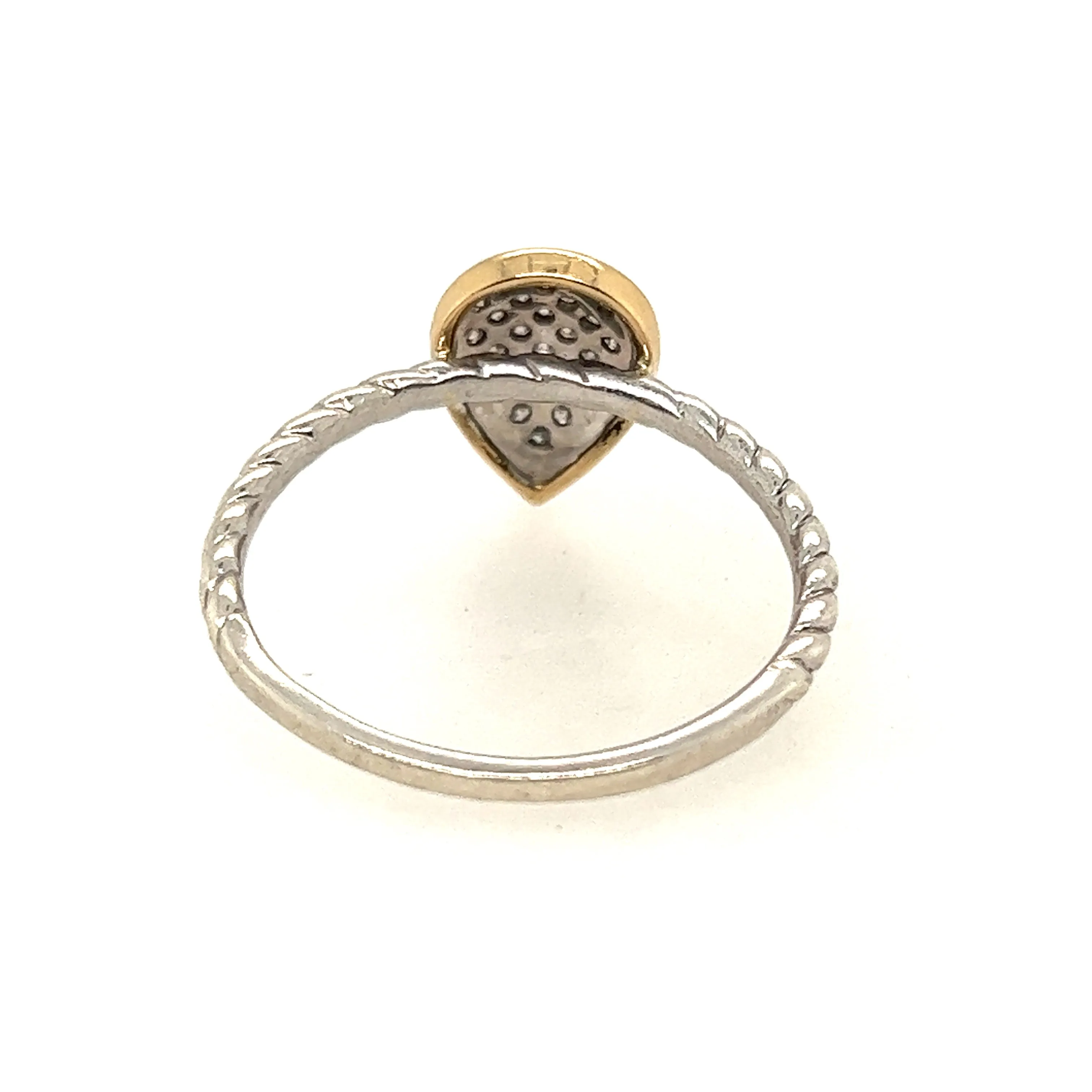 9ct Yellow Gold & 925 Sterling Silver Diamond Ring