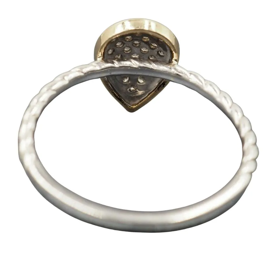 9ct Yellow Gold & 925 Sterling Silver Diamond Ring