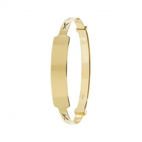 9ct Yellow Gold Babies Expandable ID Bangle BN130ID