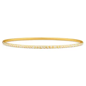 9ct Yellow Gold Silver Filled 2mm By 65mm Bangle