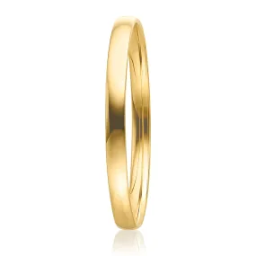 9ct Yellow Gold Silver Filled 60x6mm Half Round Bangle