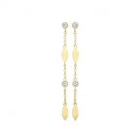 9ct Yellow Gold Zirconia Drop Earrings ER1166