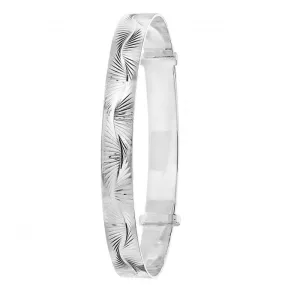 Acotis Silver Expandable Bangle Round Dia Cut G4410