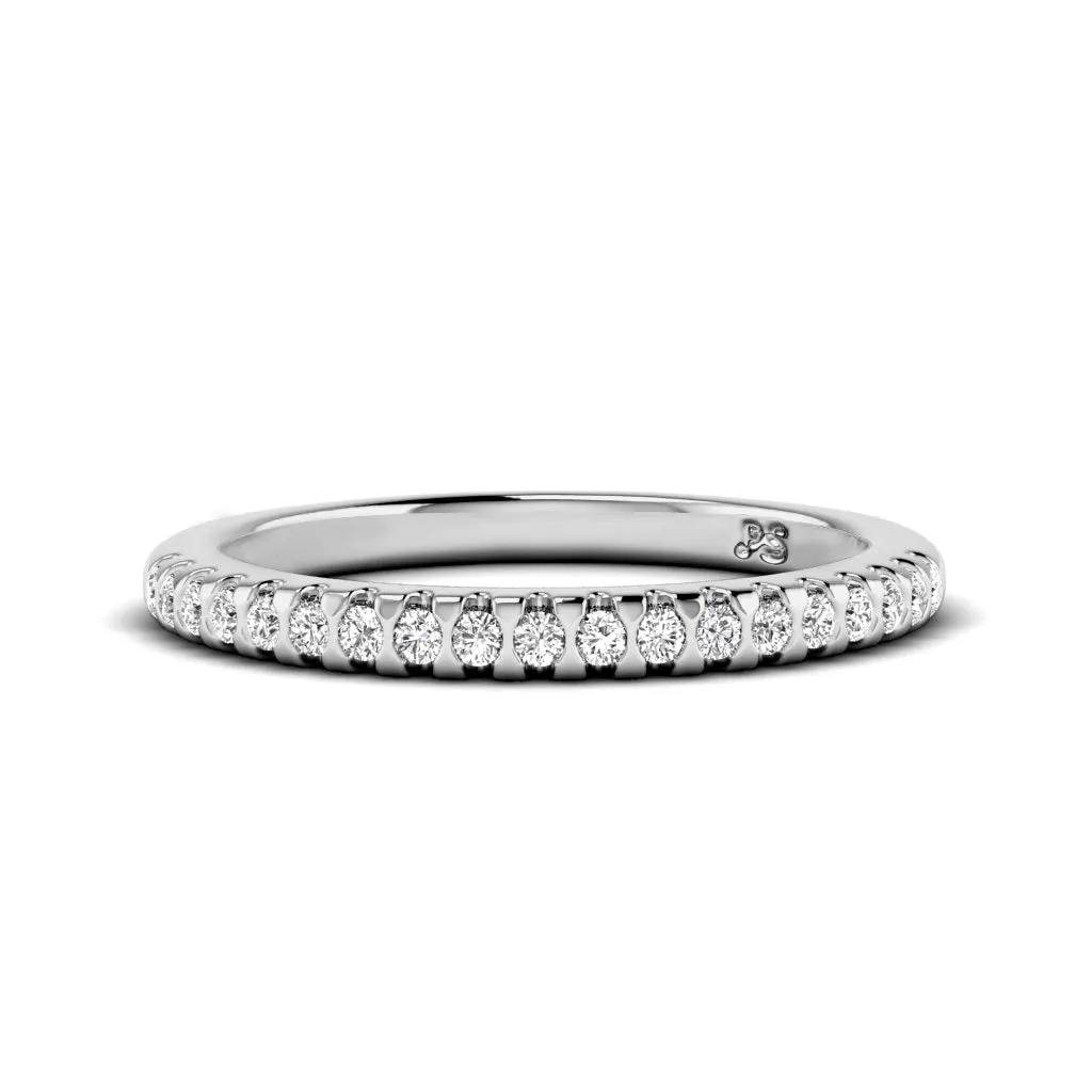 Affordable 0.20 CT Round cut Diamond Wedding Ring in 18KT White Gold