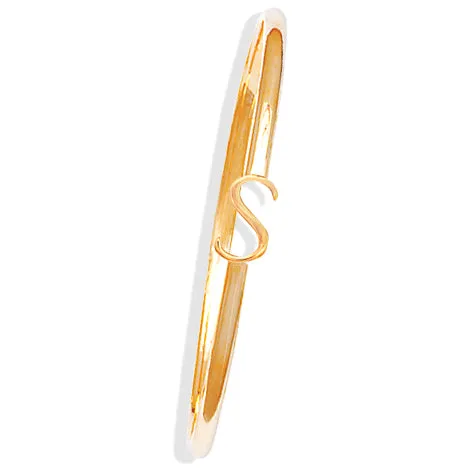 Alice Alphabet Initial Bangle Yellow Gold