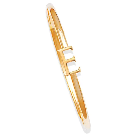 Alice Alphabet Initial Bangle Yellow Gold