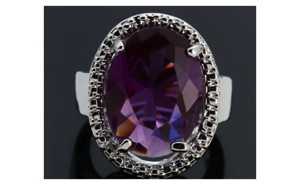 Anel Feminino Amethyst Wedding Ring for Women