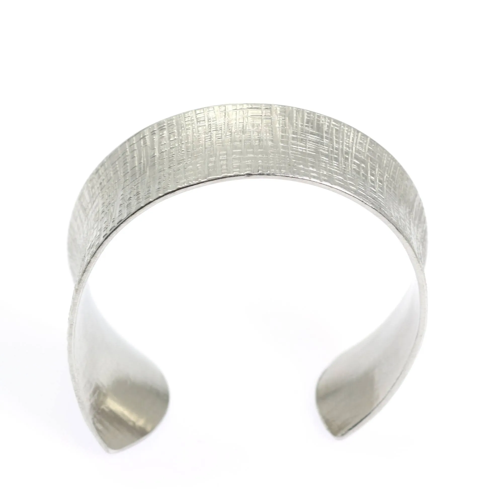 Anticlastic Tapered Linen Aluminum Bangle Bracelet