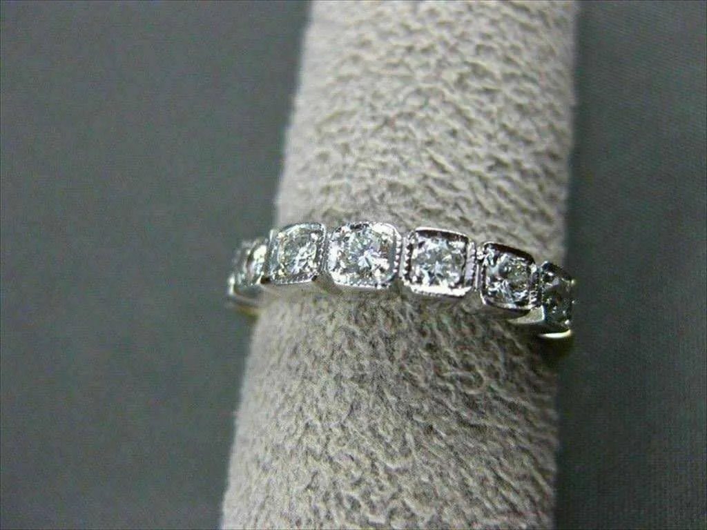 ANTIQUE OLD MINE DIAMOND 14K YELLOW & WHITE GOLD MILGRAIN ANNIVERSARY RING 11473