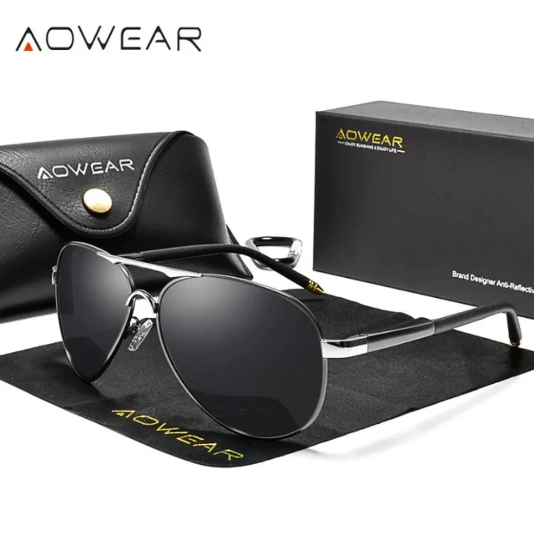 AOWEAR Polarised Mirrored Pilot Aviator UV400 Sunglasses 5 Colours