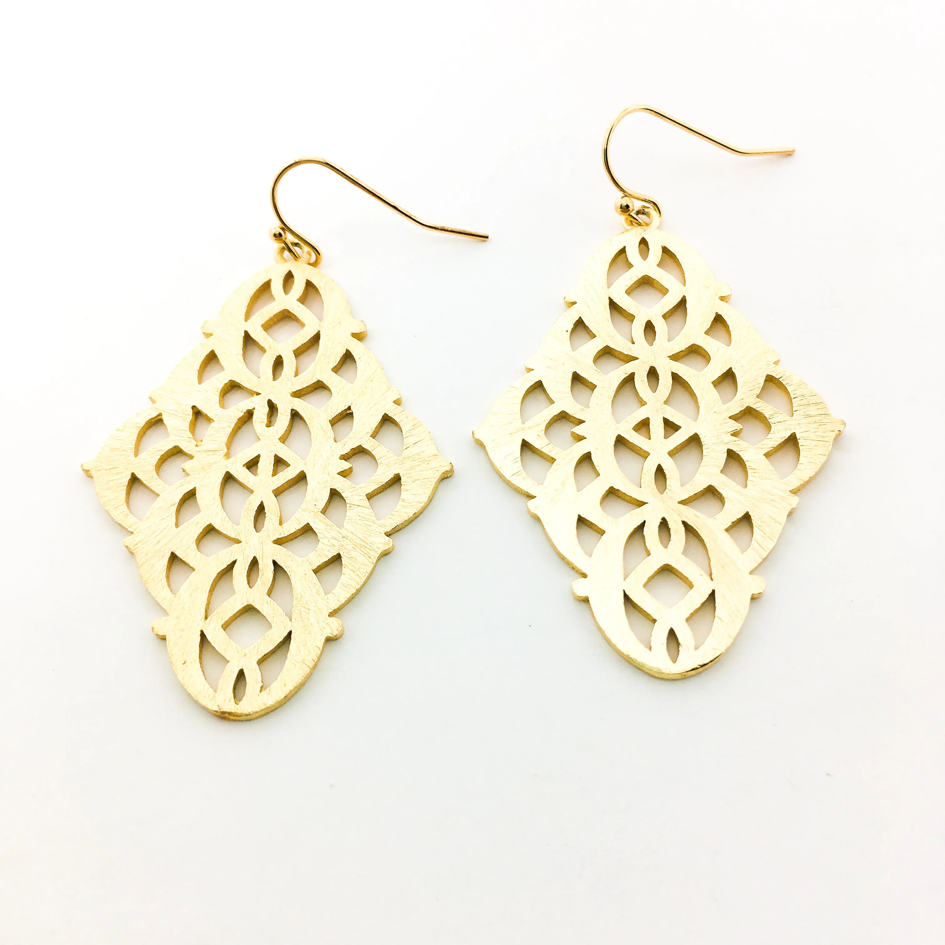 Arabella Brushed Patterned Indian Earrings