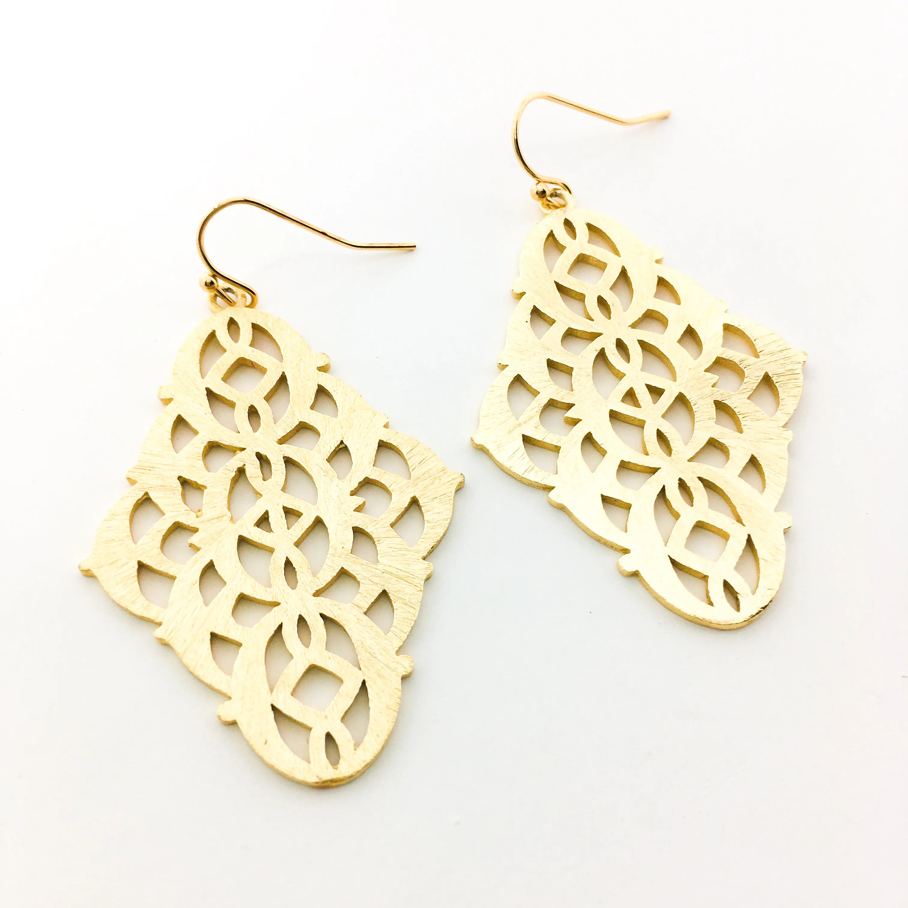 Arabella Brushed Patterned Indian Earrings