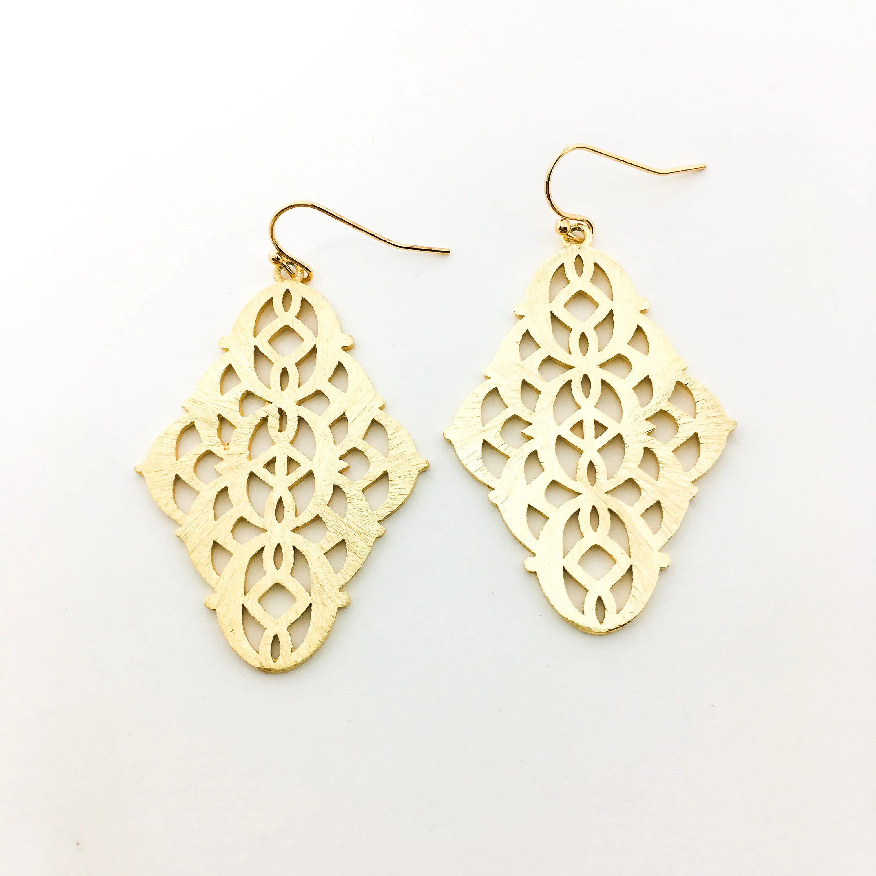 Arabella Brushed Patterned Indian Earrings