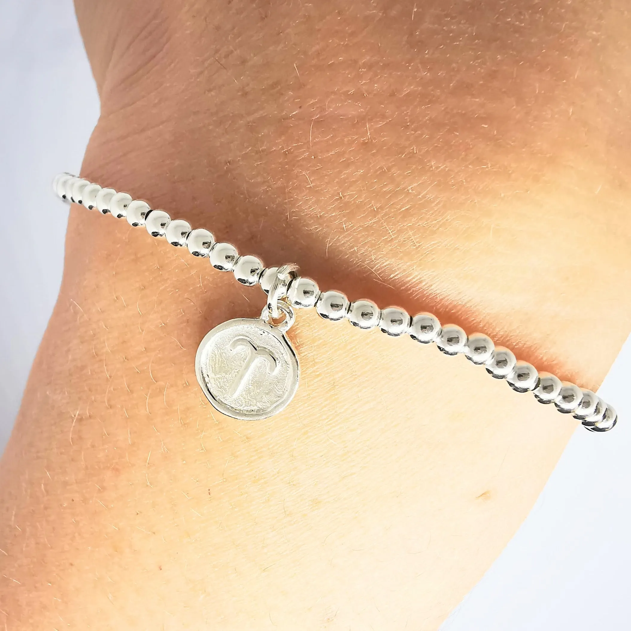 ARIES Silver Beaded Bracelet