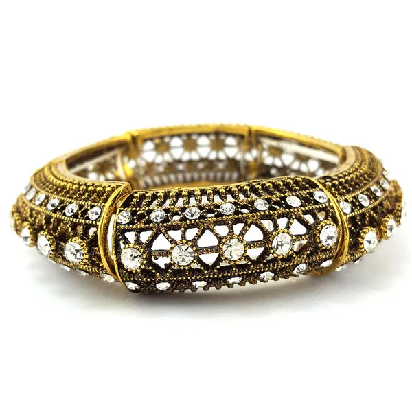 Art Deco Diamond & Brass Bangle