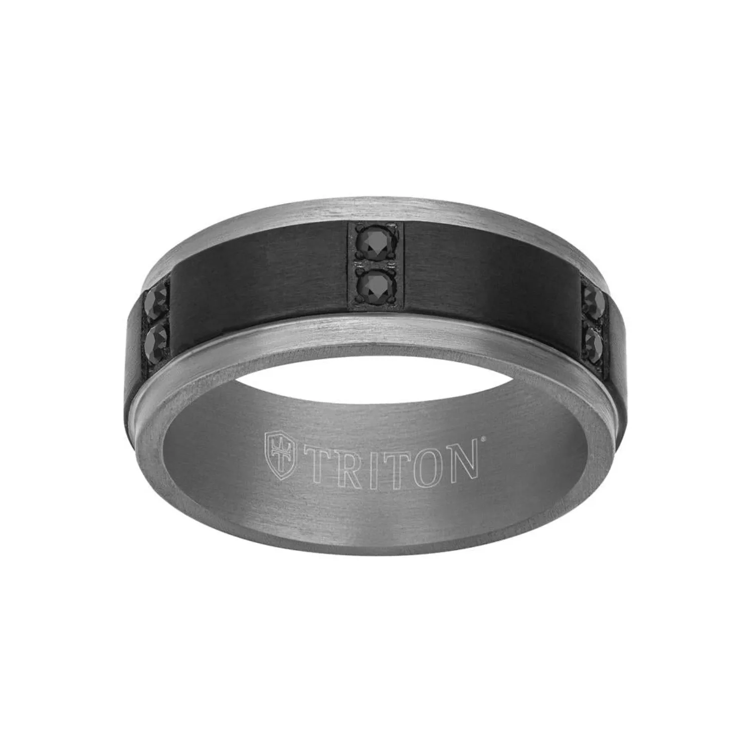 Artcarved 8MM Tantalum Vertical Channel Wedding Band