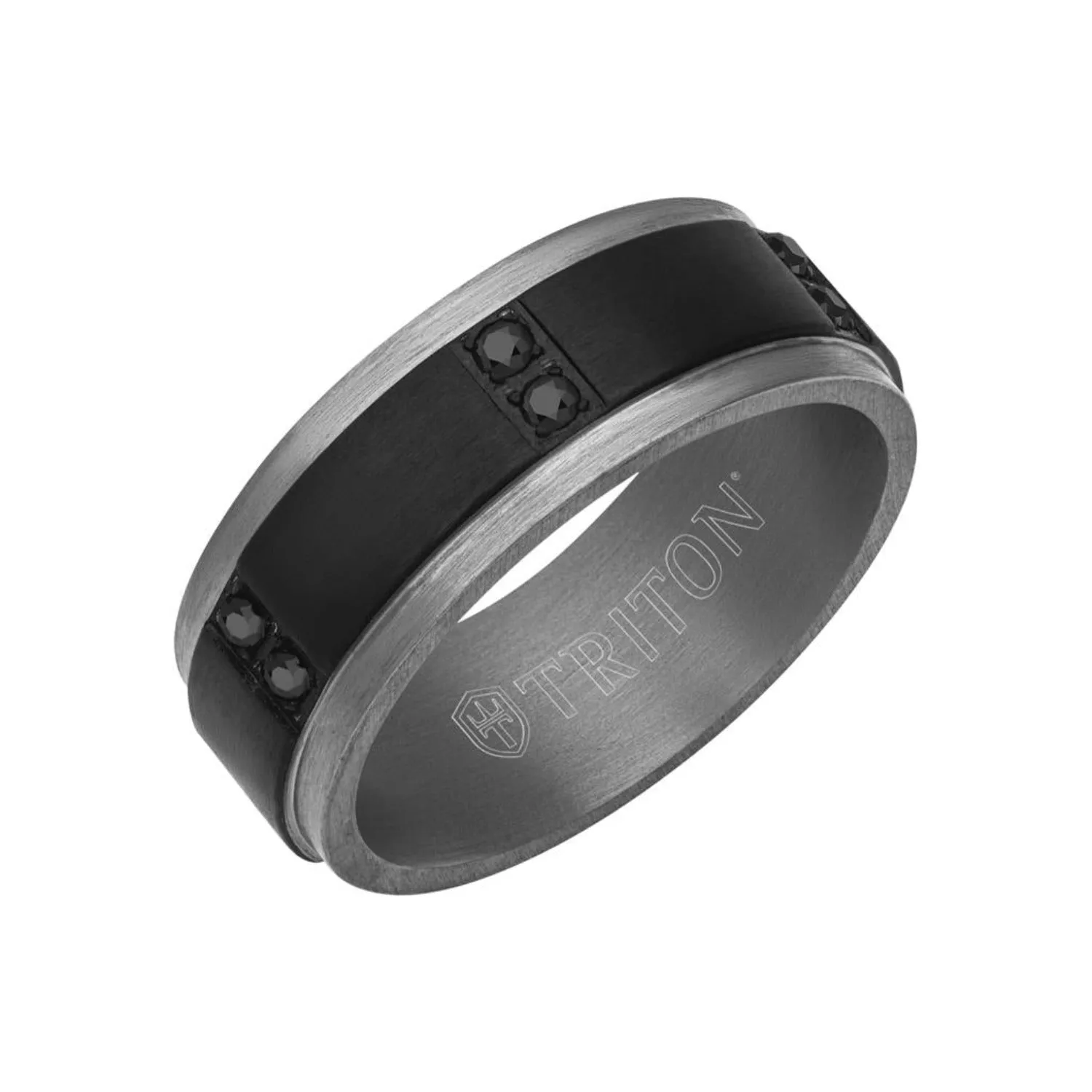 Artcarved 8MM Tantalum Vertical Channel Wedding Band