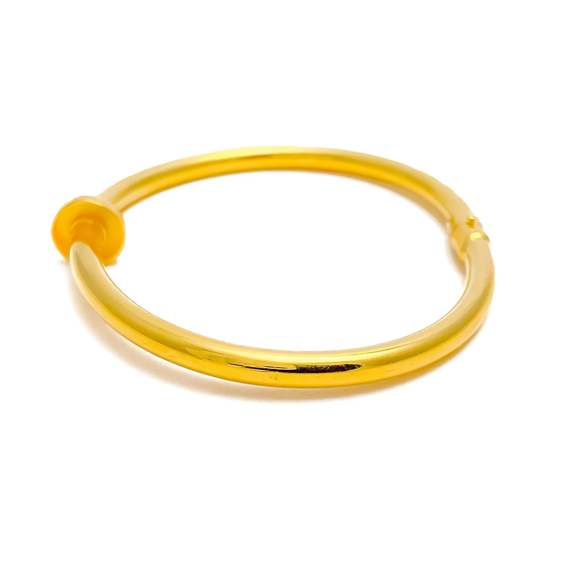 Attractive 21K Gold Thick Nail Bangle Bracelet