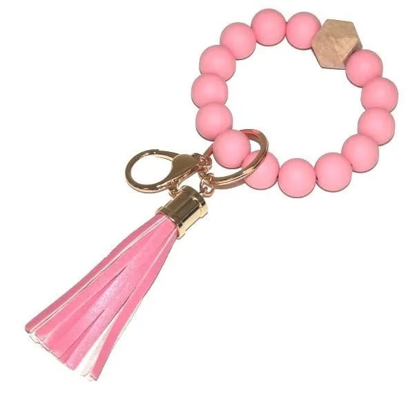 BB139X125 Silicone Beaded Keyring/Keychain Bracelet