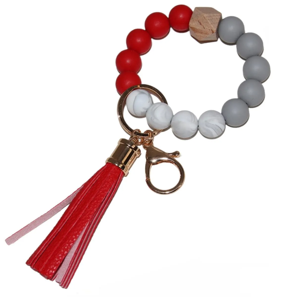 BB139X125 Silicone Beaded Keyring/Keychain Bracelet