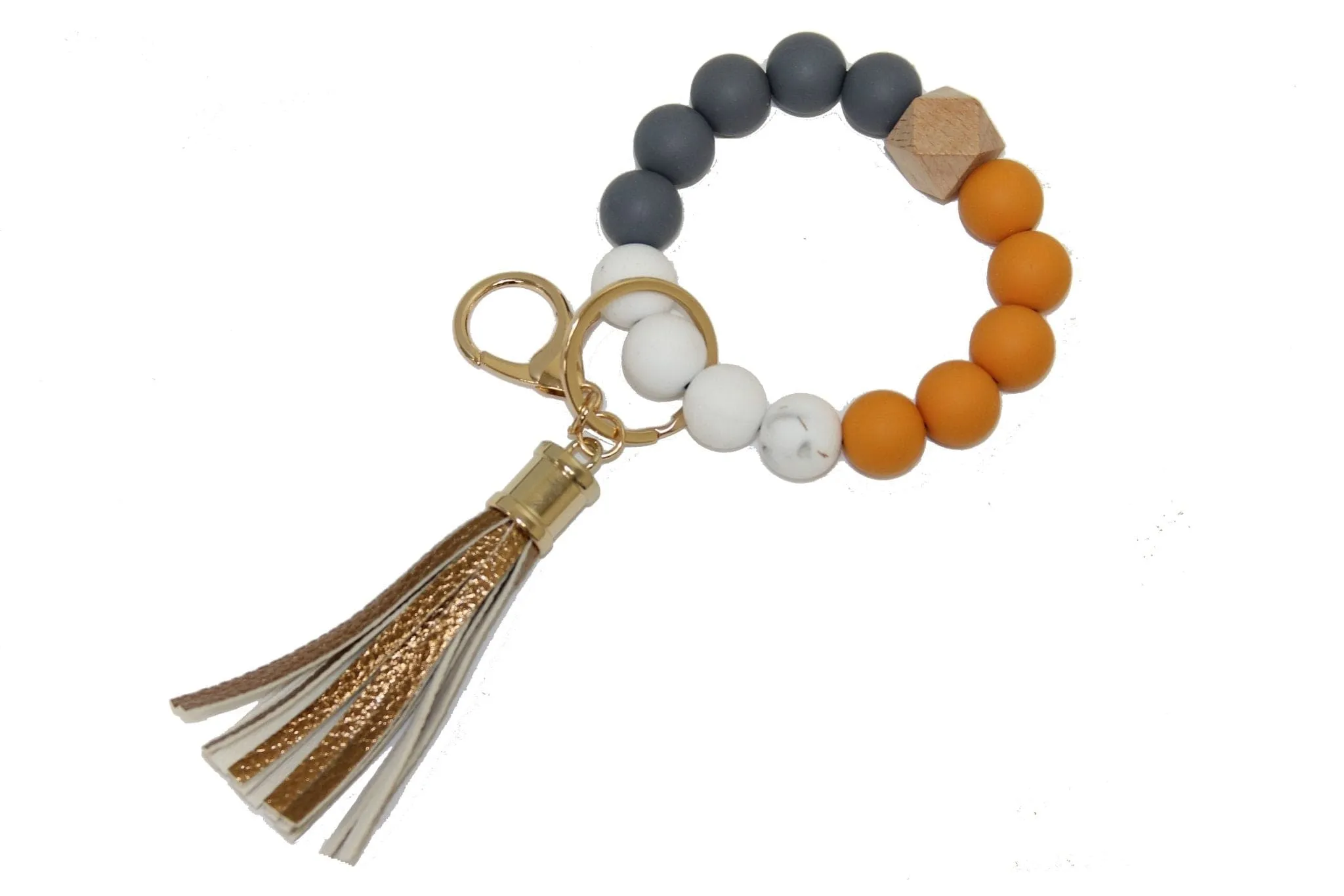 BB139X125 Silicone Beaded Keyring/Keychain Bracelet