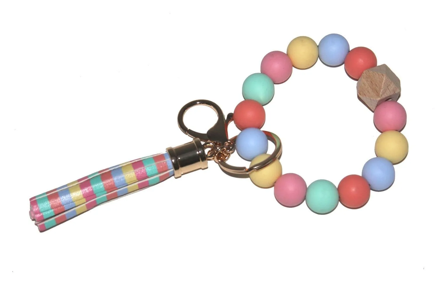 BB139X125 Silicone Beaded Keyring/Keychain Bracelet