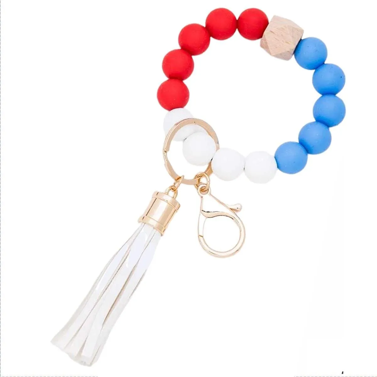 BB139X125 Silicone Beaded Keyring/Keychain Bracelet