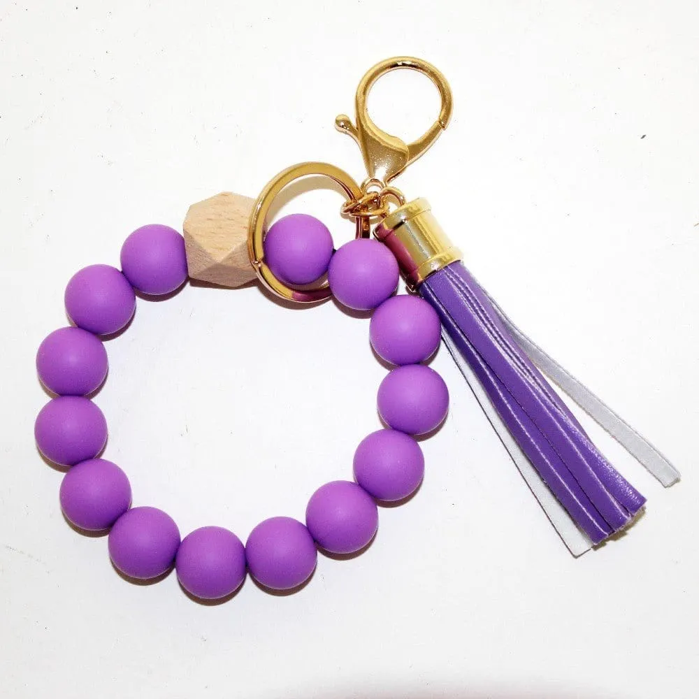 BB139X125 Silicone Beaded Keyring/Keychain Bracelet