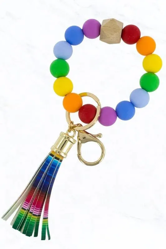 BB139X125 Silicone Beaded Keyring/Keychain Bracelet