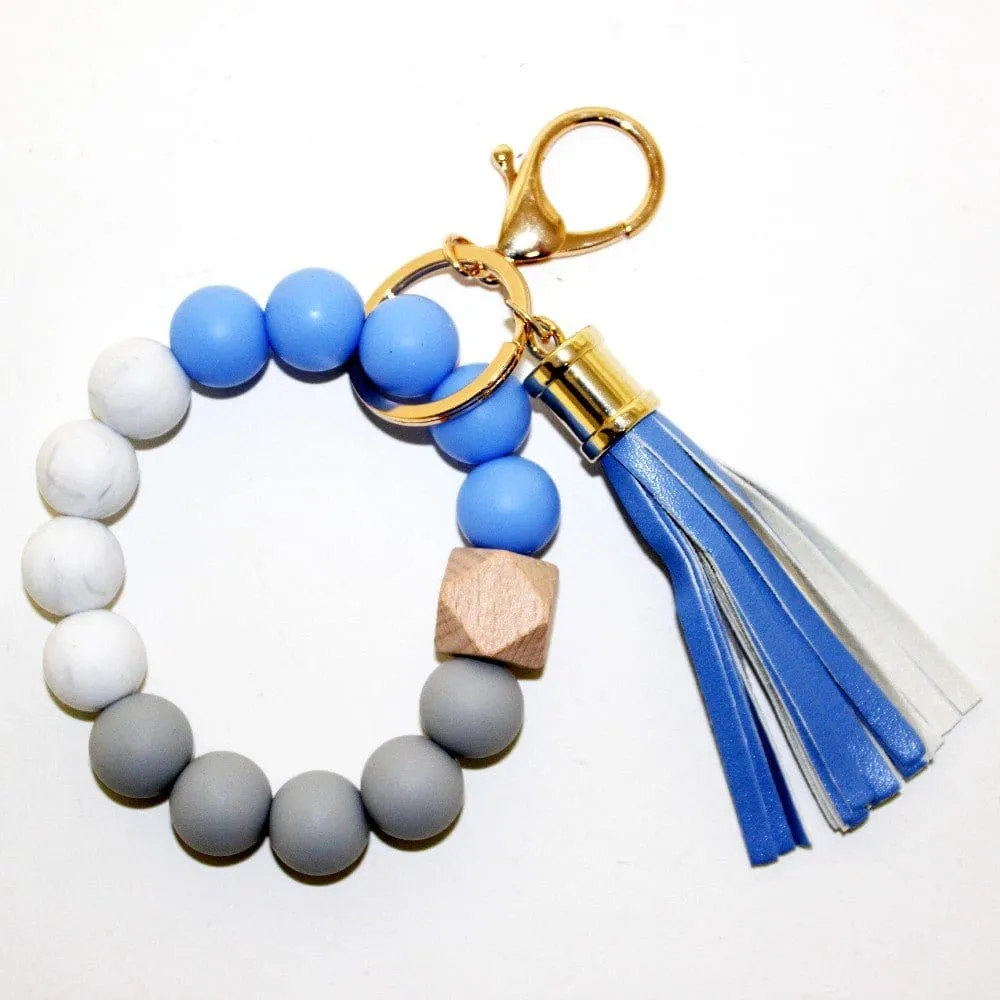 BB139X125 Silicone Beaded Keyring/Keychain Bracelet