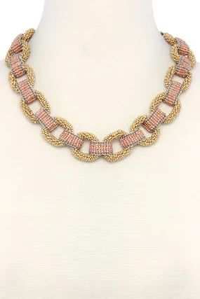 Beaded Circle Linked Necklace