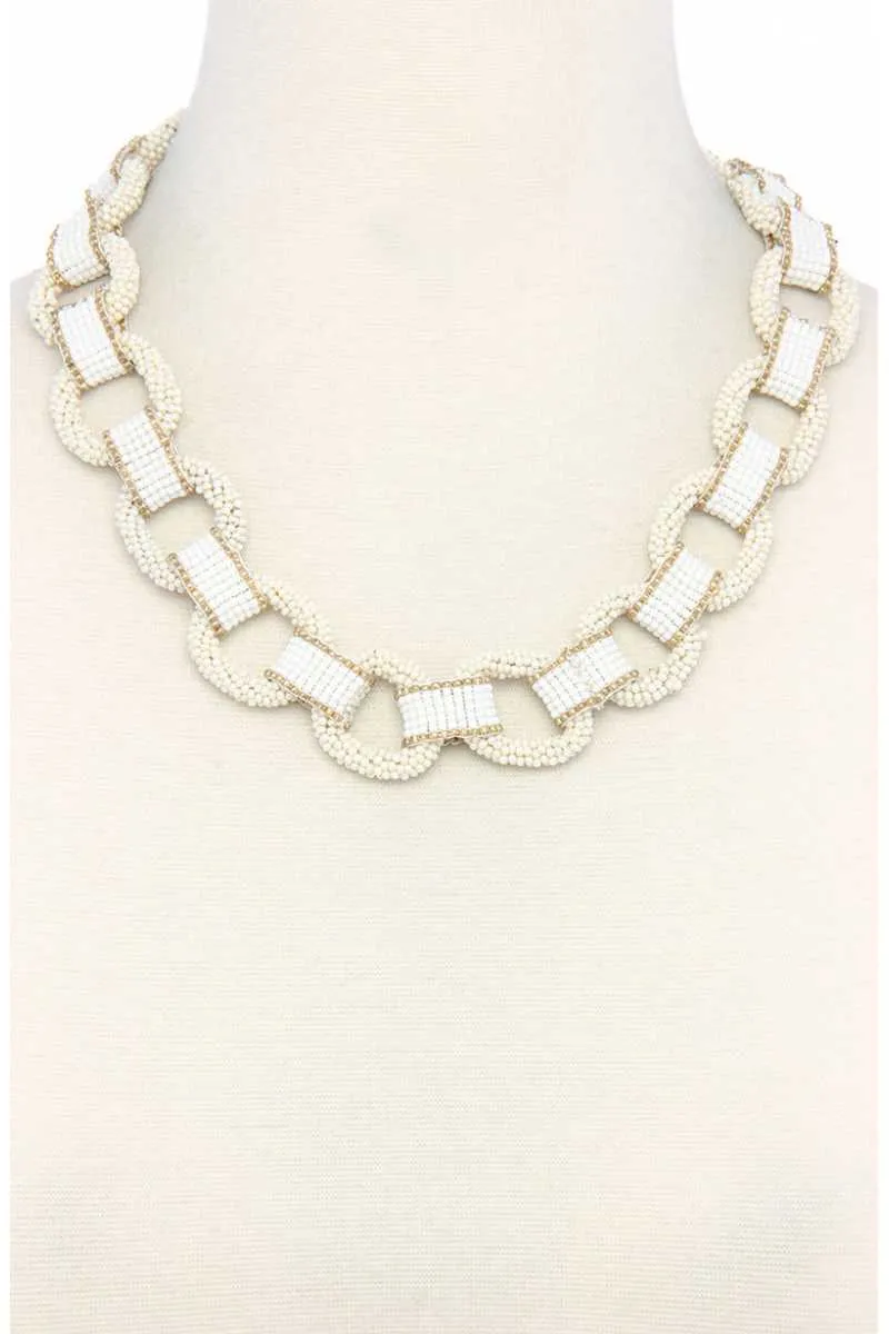 Beaded Circle Linked Necklace