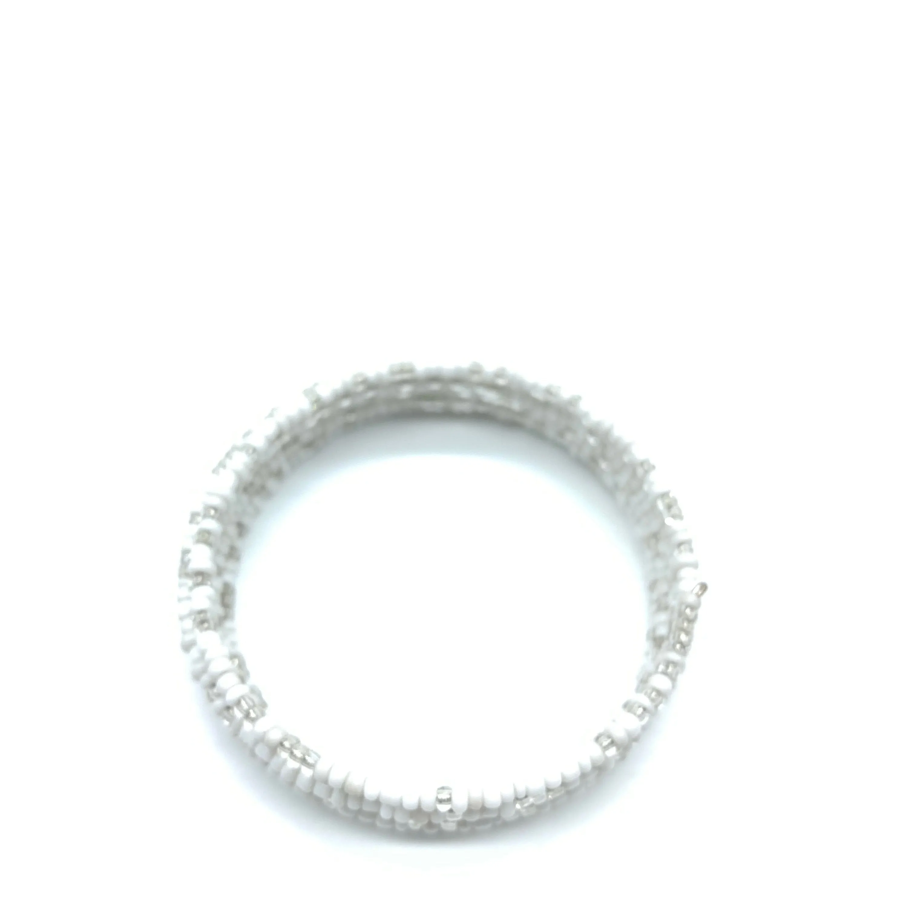 Beaded Coil Bracelet-White 3