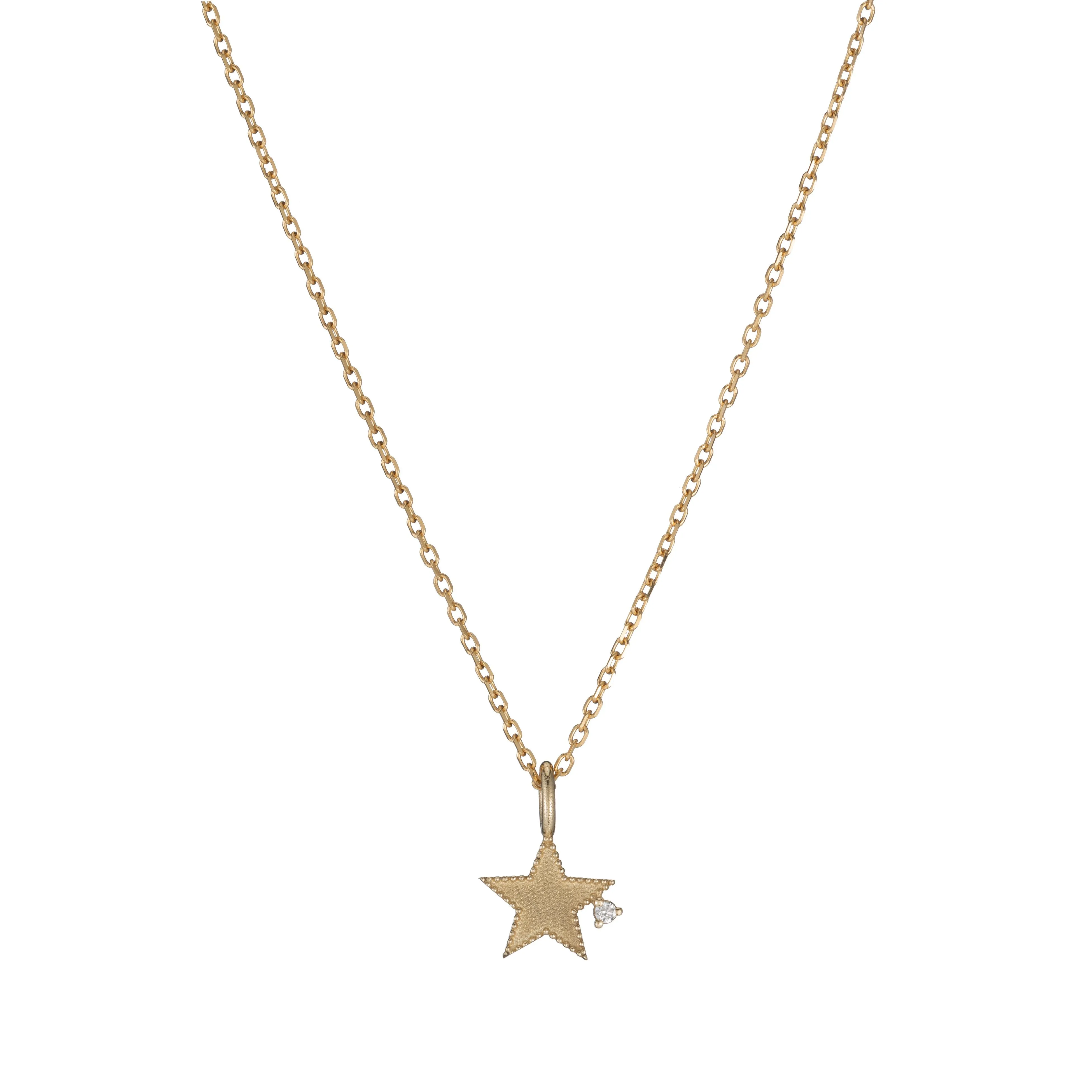 Beaded Diamond Star Necklace (ready to ship option)*