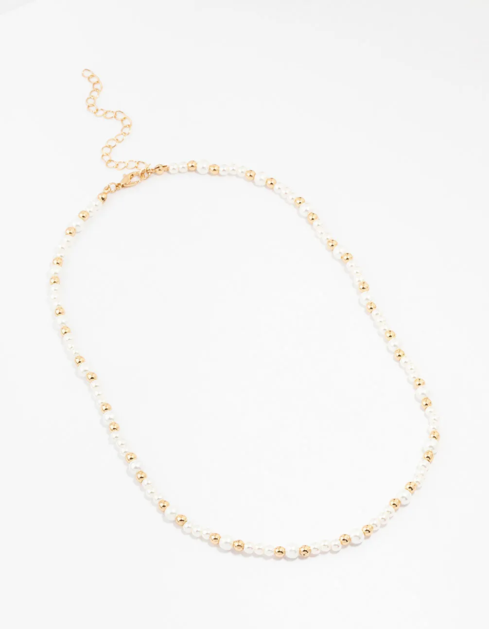 Beaded Gold And Pearl Necklace