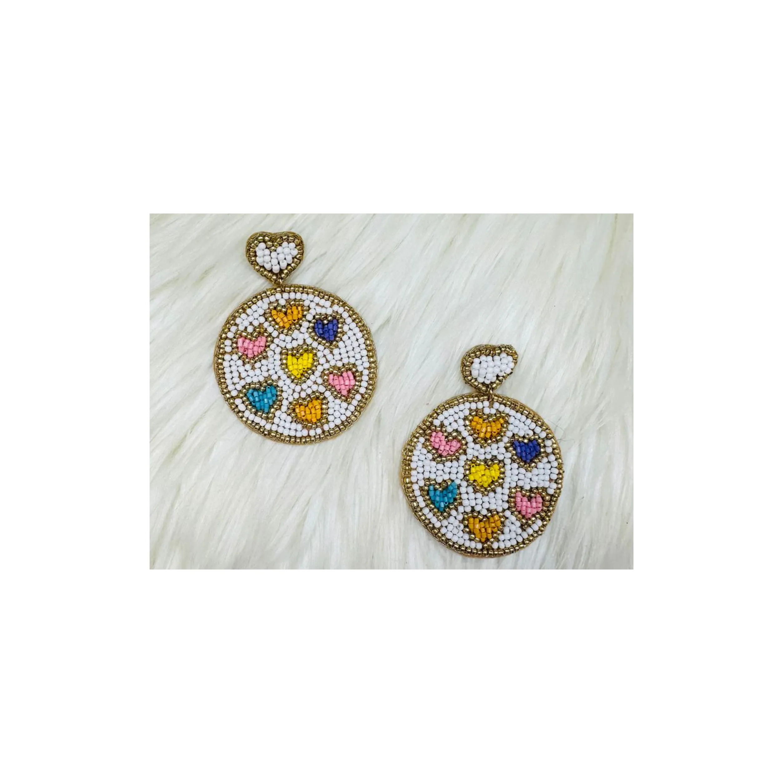 Beaded Heart Earrings