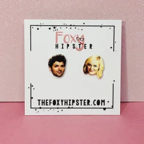 Ben Wyatt and Leslie Knope  Stud Earrings