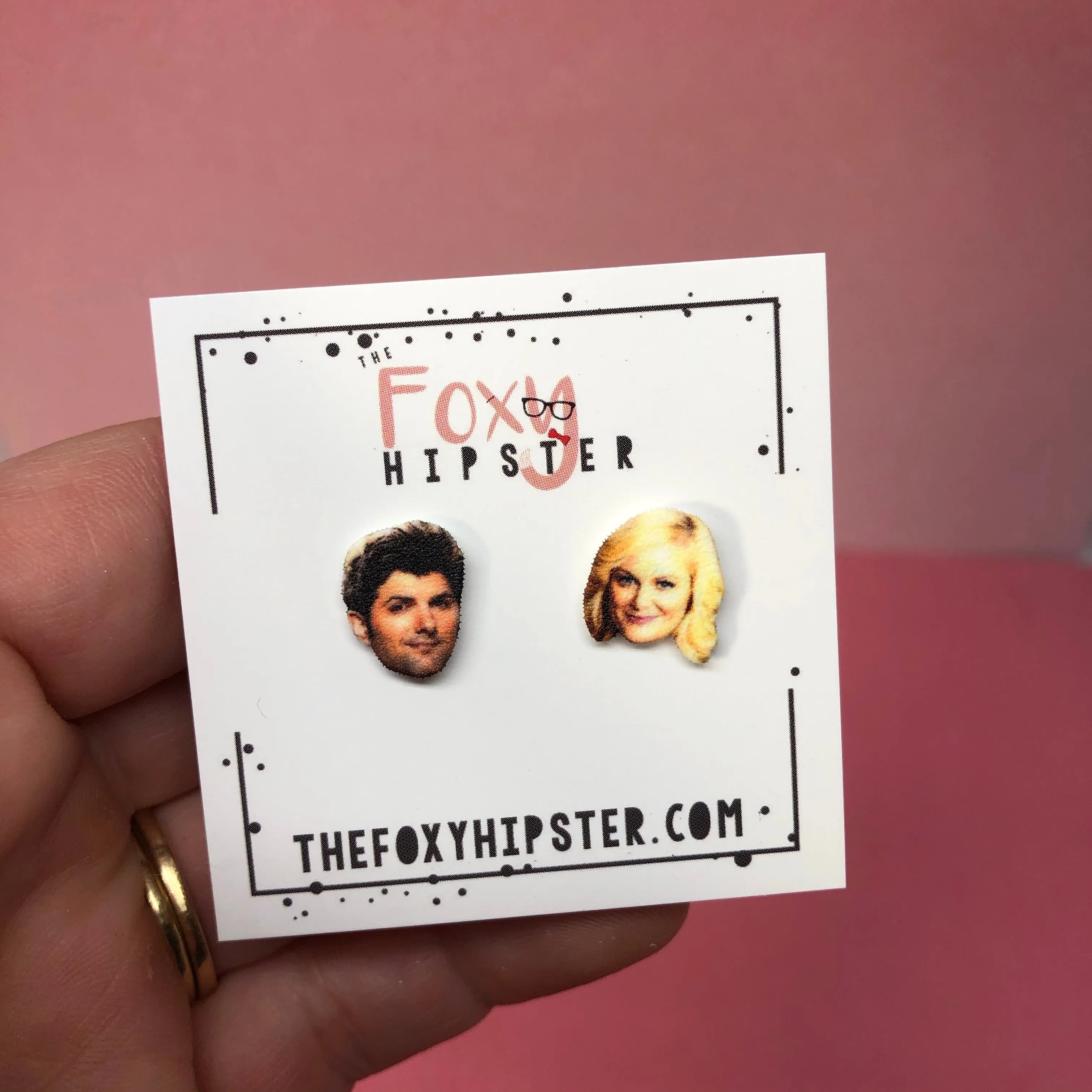 Ben Wyatt and Leslie Knope  Stud Earrings