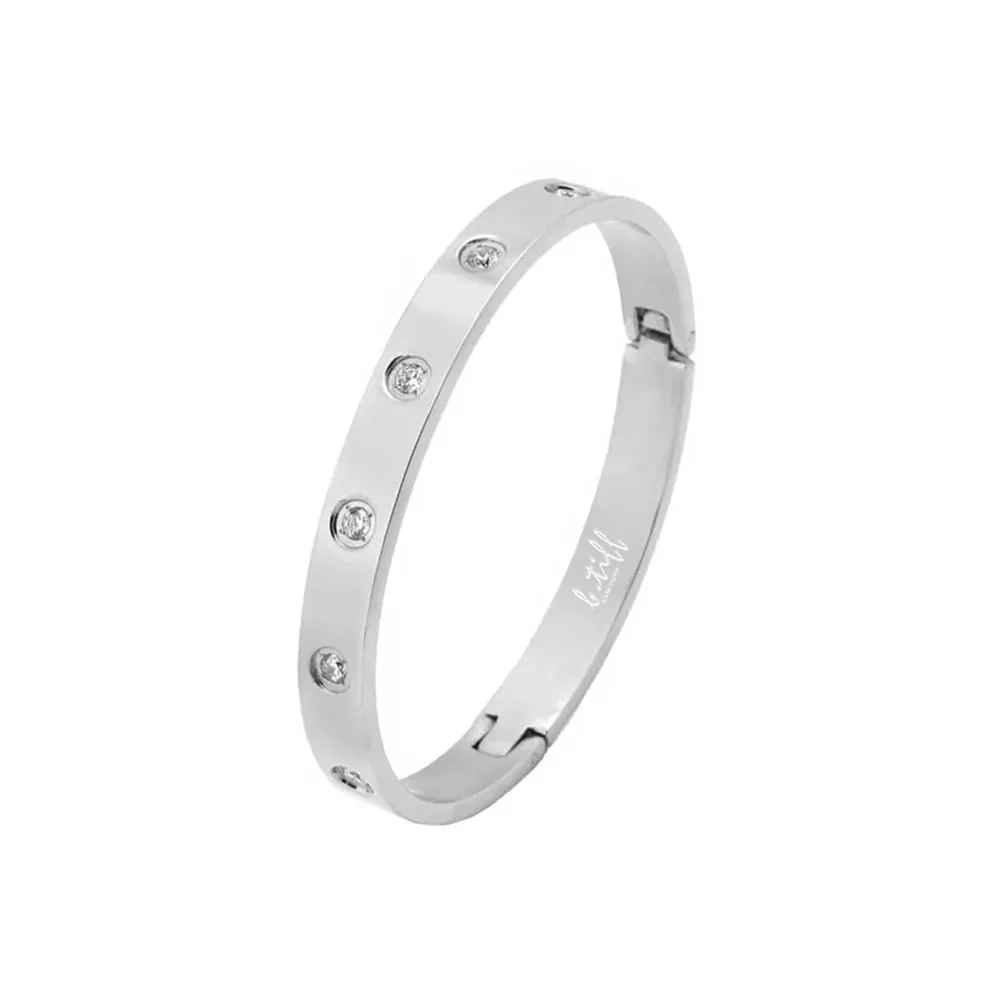 BG808W B.Tiff 8-Stone Bold Bangle Bracelet