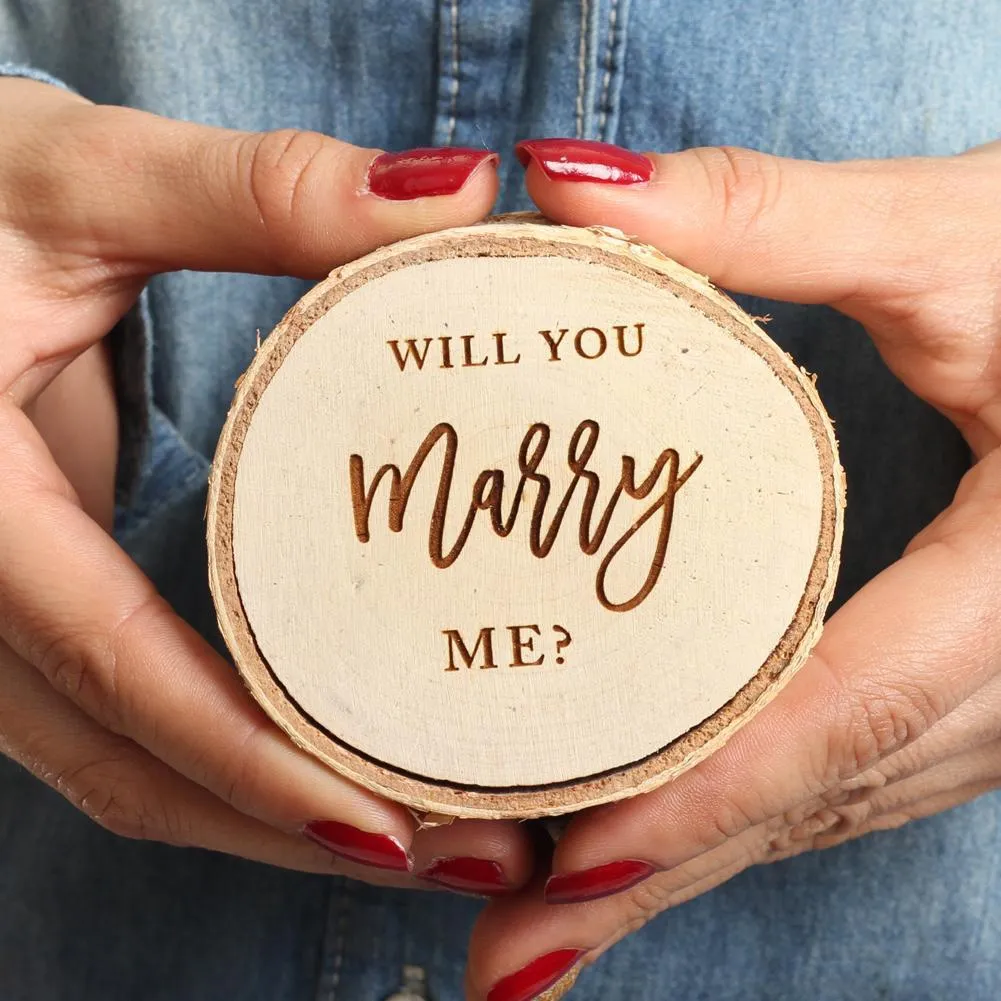 Birch Wood Engraved Ring Box