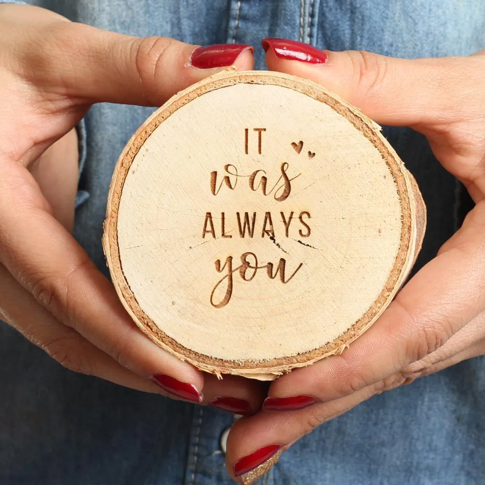 Birch Wood Engraved Ring Box