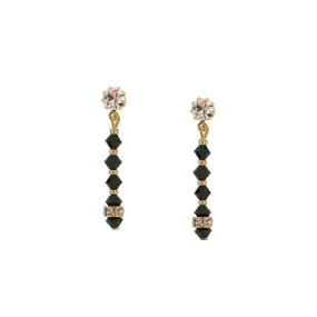 Black Crystal Drop Earrings