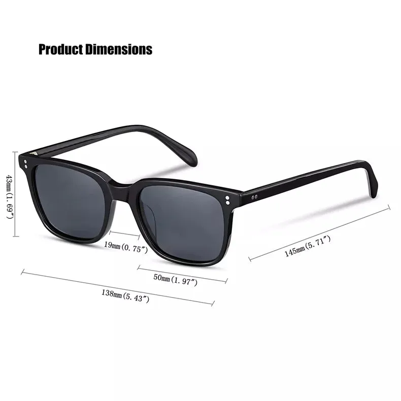 Black Mask Unisex Full Rim Rectangle Acetate Polarized Sunglasses Ov5031