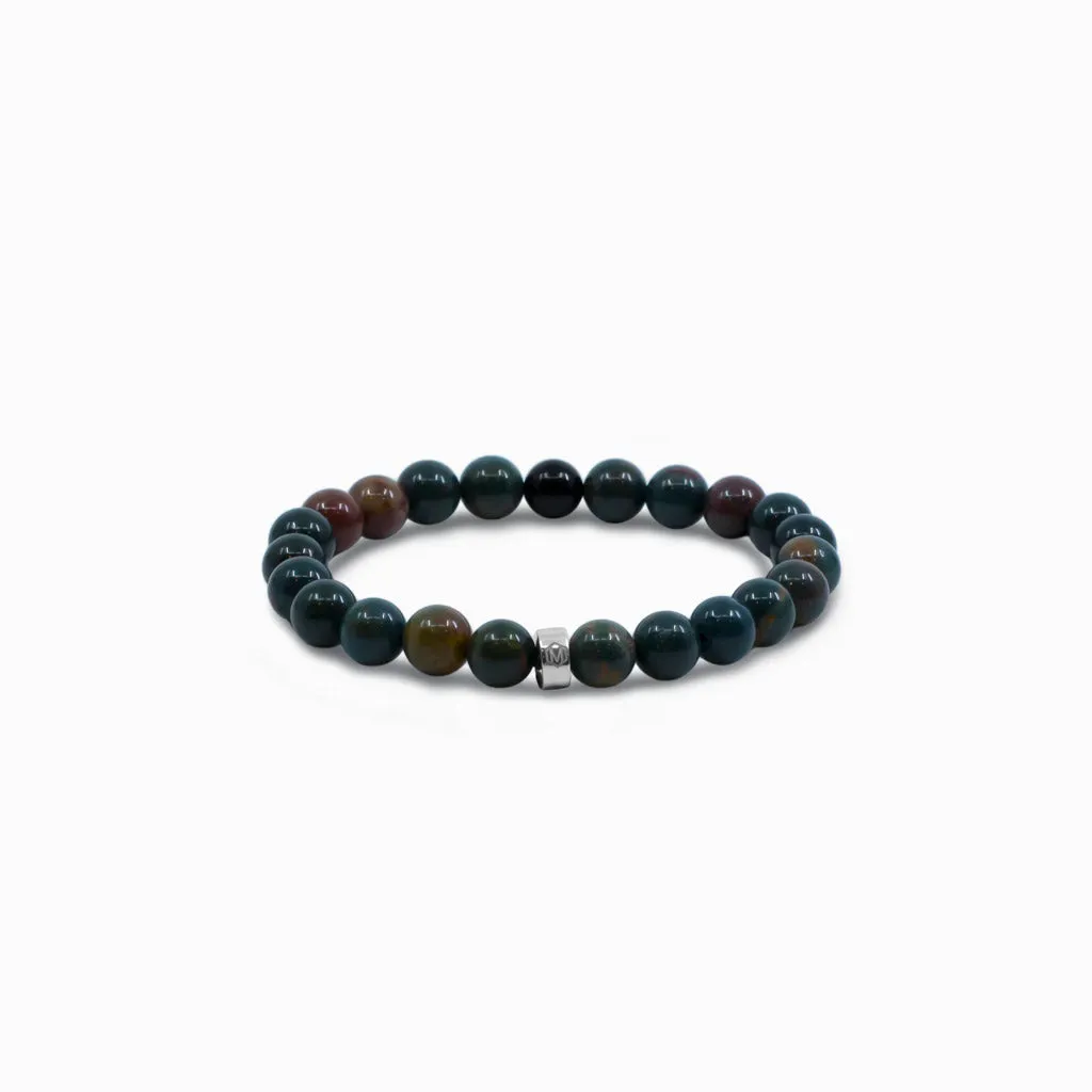 Bloodstone & Tourmaline Beaded Bracelet