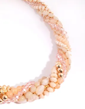 Blush Beaded Mix Twist Necklace