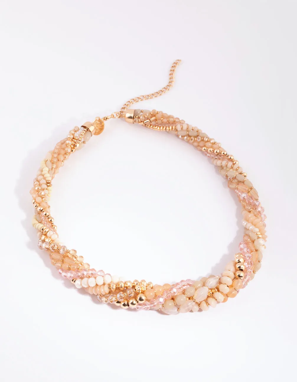 Blush Beaded Mix Twist Necklace