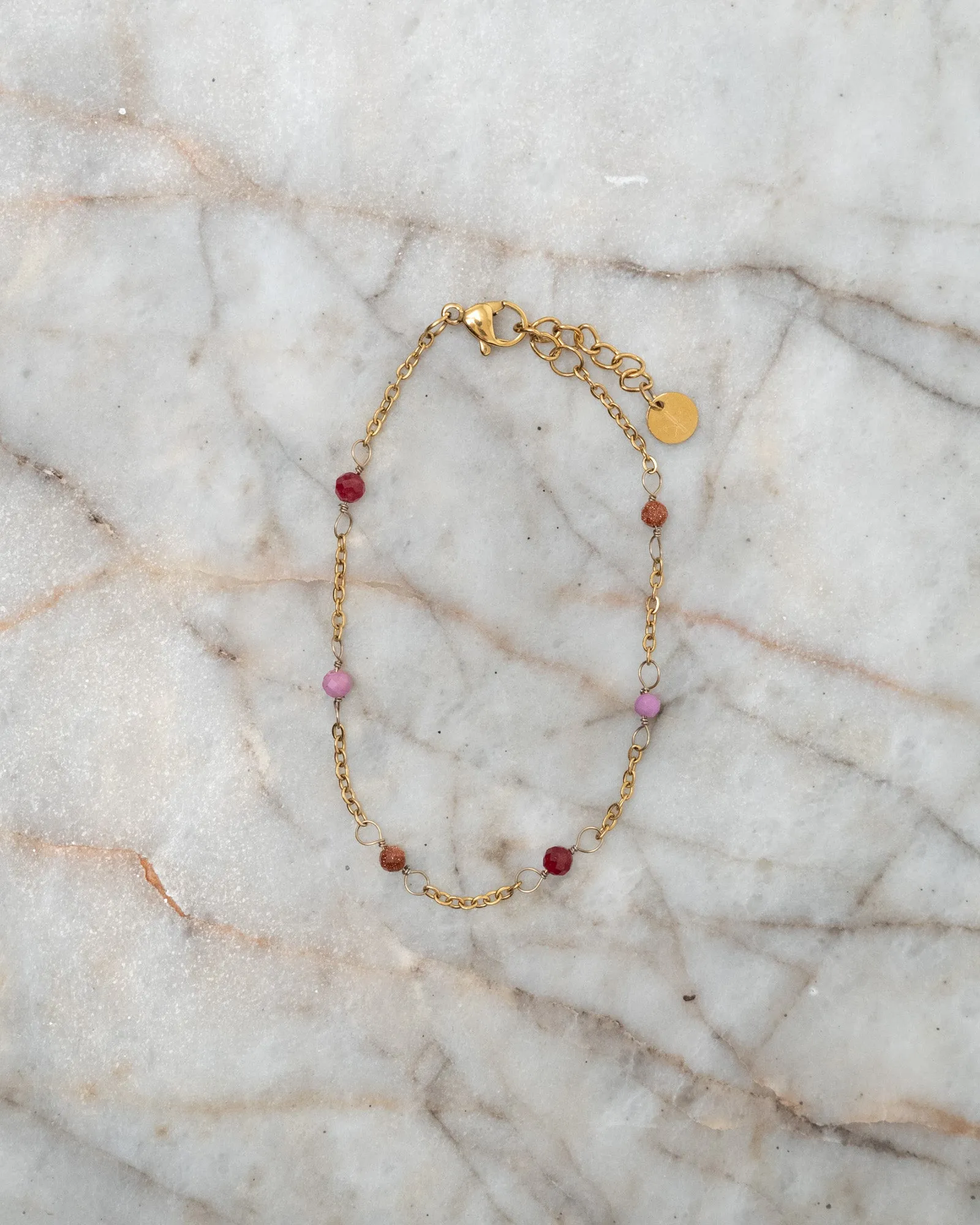 Bracelet Dottie Ruby Gold