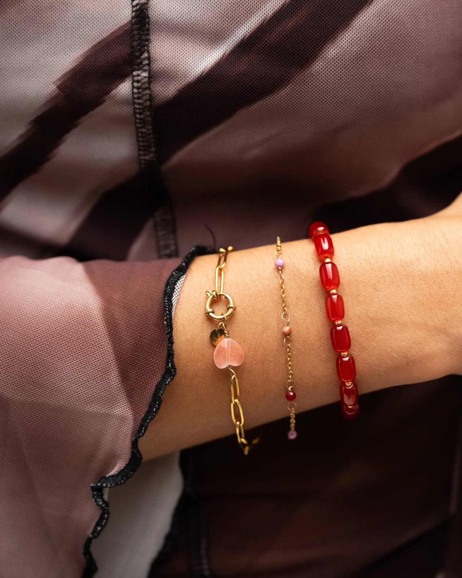 Bracelet Dottie Ruby Gold