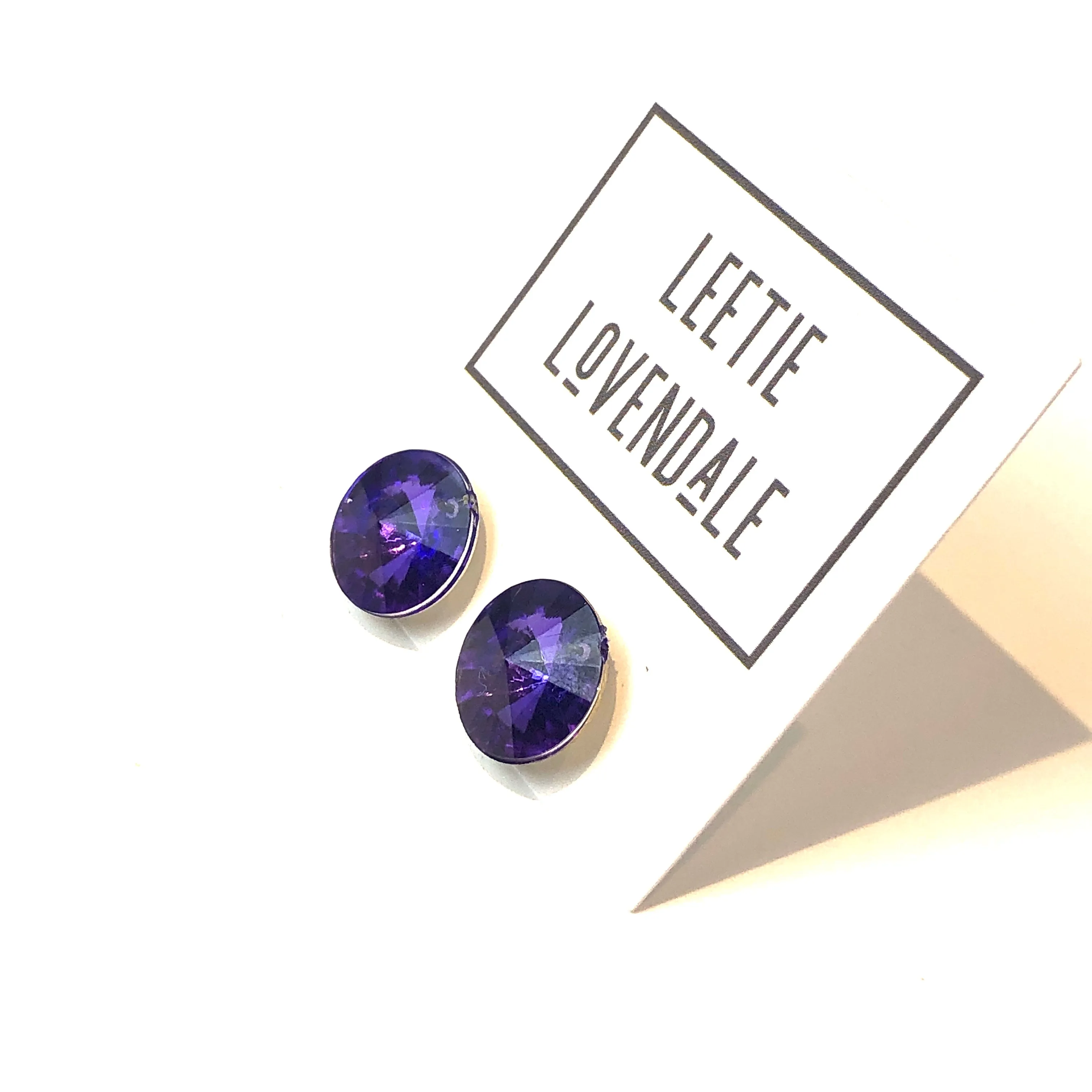 Bright Purple Coin Shine-On Stud Earrings